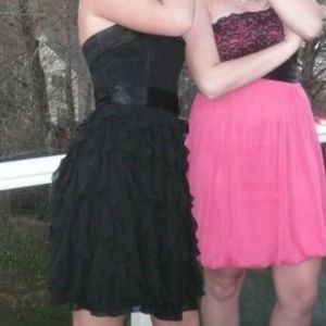 Strapless black dress